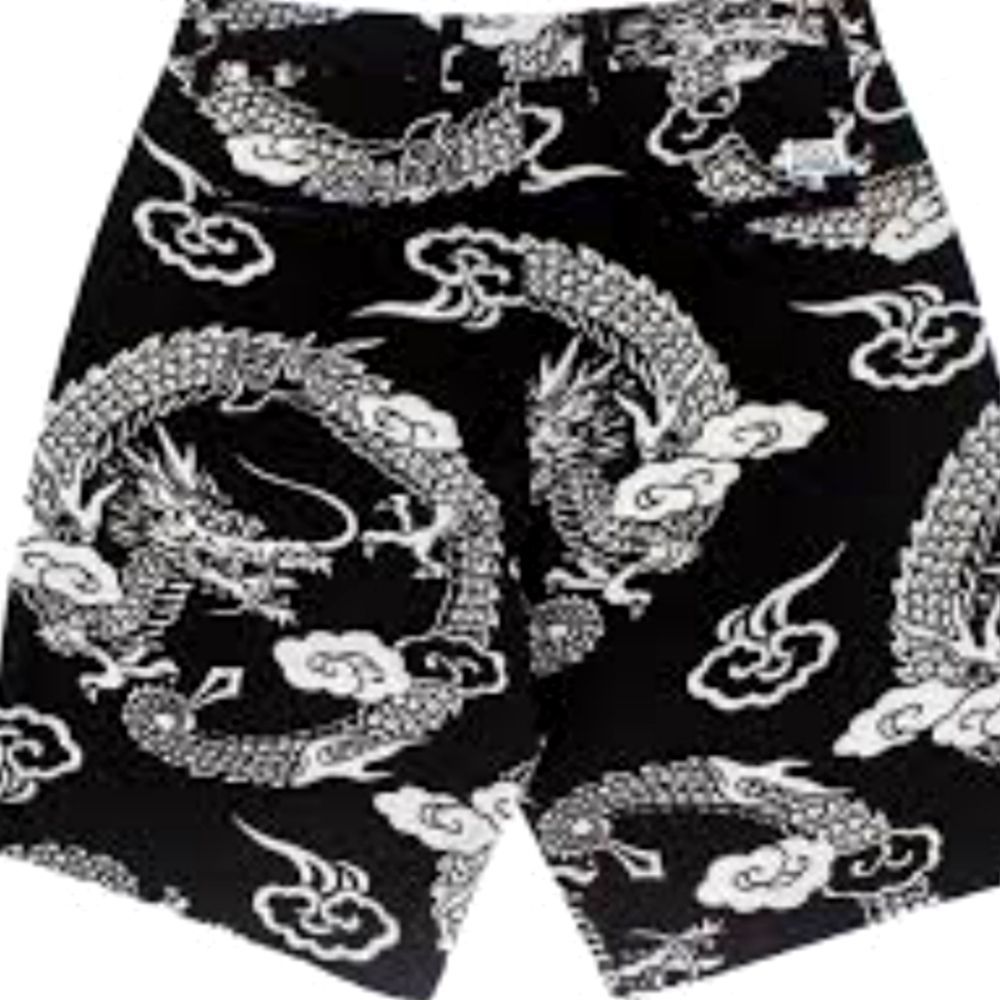 Faded‎ Rose Chinese Dragon Bike Shorts